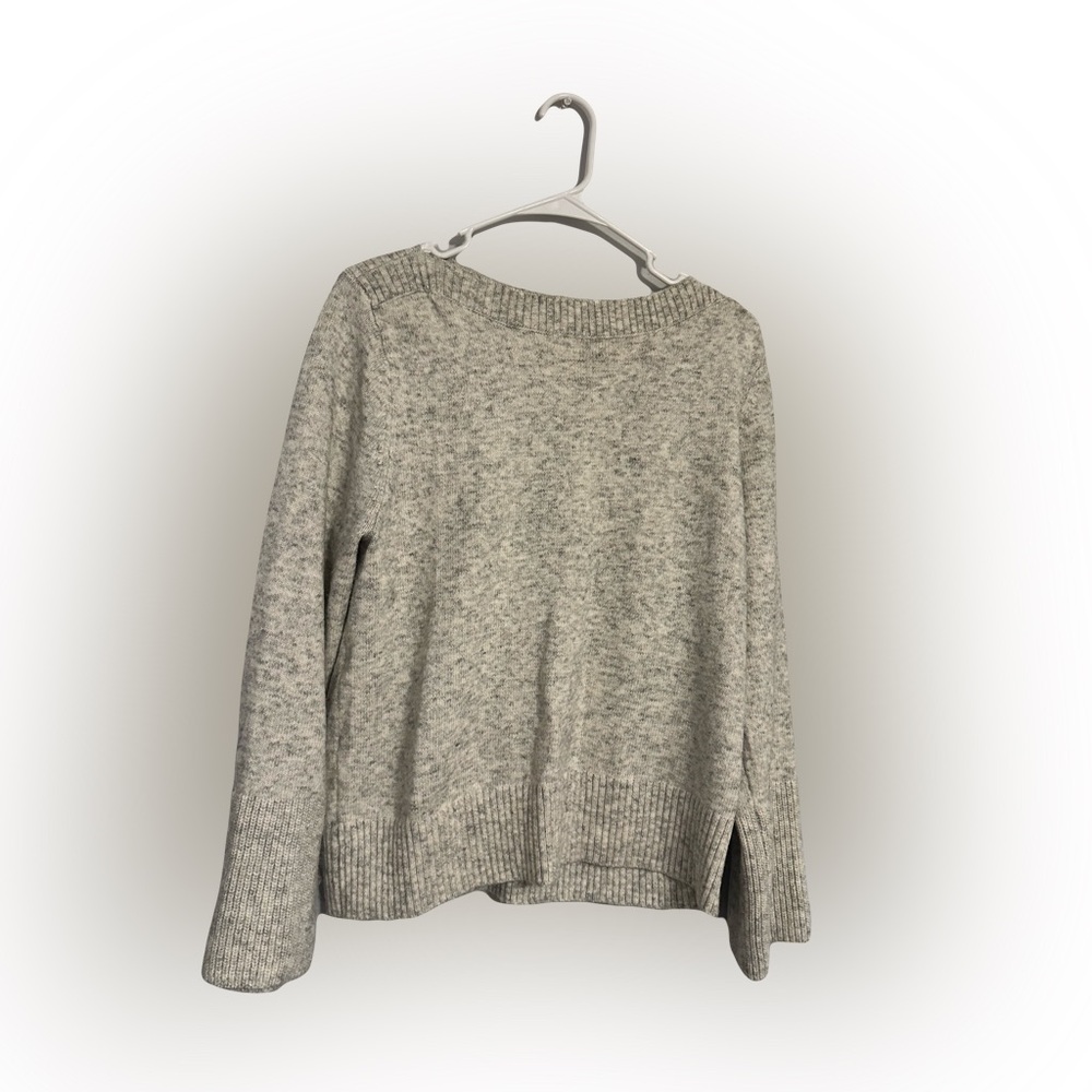 LOFT Heathered Gray Crew Neck Sweater